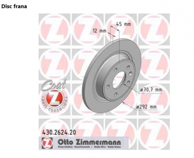 Set disc frana spate Opel Astra J Zimmermann Pagina 2/opel-ampera/opel-meriva/piese-auto-audi - Dispozitive de franare Opel Astra J