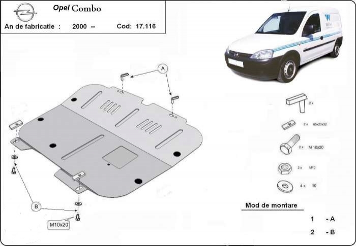 Scut motor metalic Opel Combo dupa 2000 Pagina 1/piese-auto-mini-cooper/piese-auto-skoda/piese-auto-skoda - Scuturi motor auto